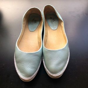 Silver blue flat shoes-size US6/EUR36